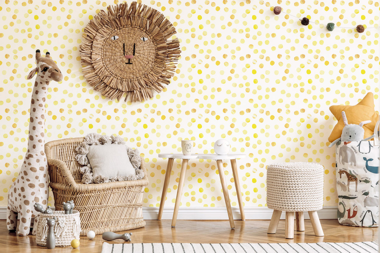 Sunshine Polka Dot Wallpaper