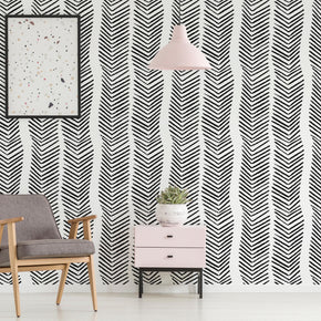 Raw Edge Herringbone Wallpaper