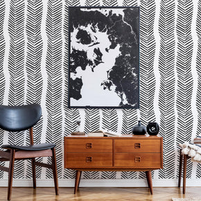 Raw Edge Herringbone Wallpaper