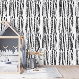 Raw Edge Herringbone Wallpaper