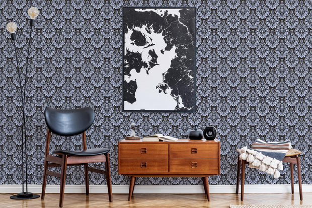 Retro Damask Wallpaper