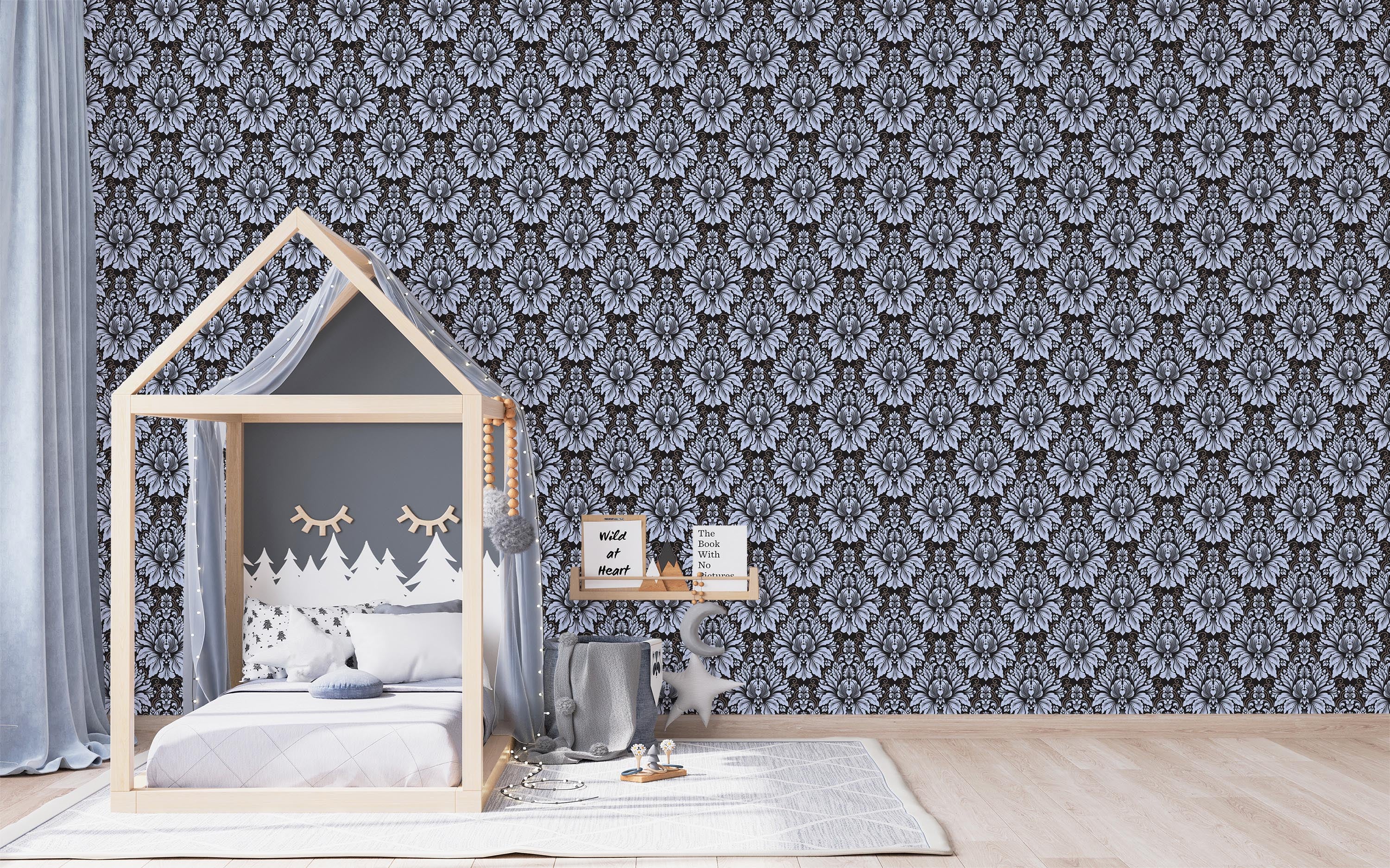 Retro Damask Wallpaper