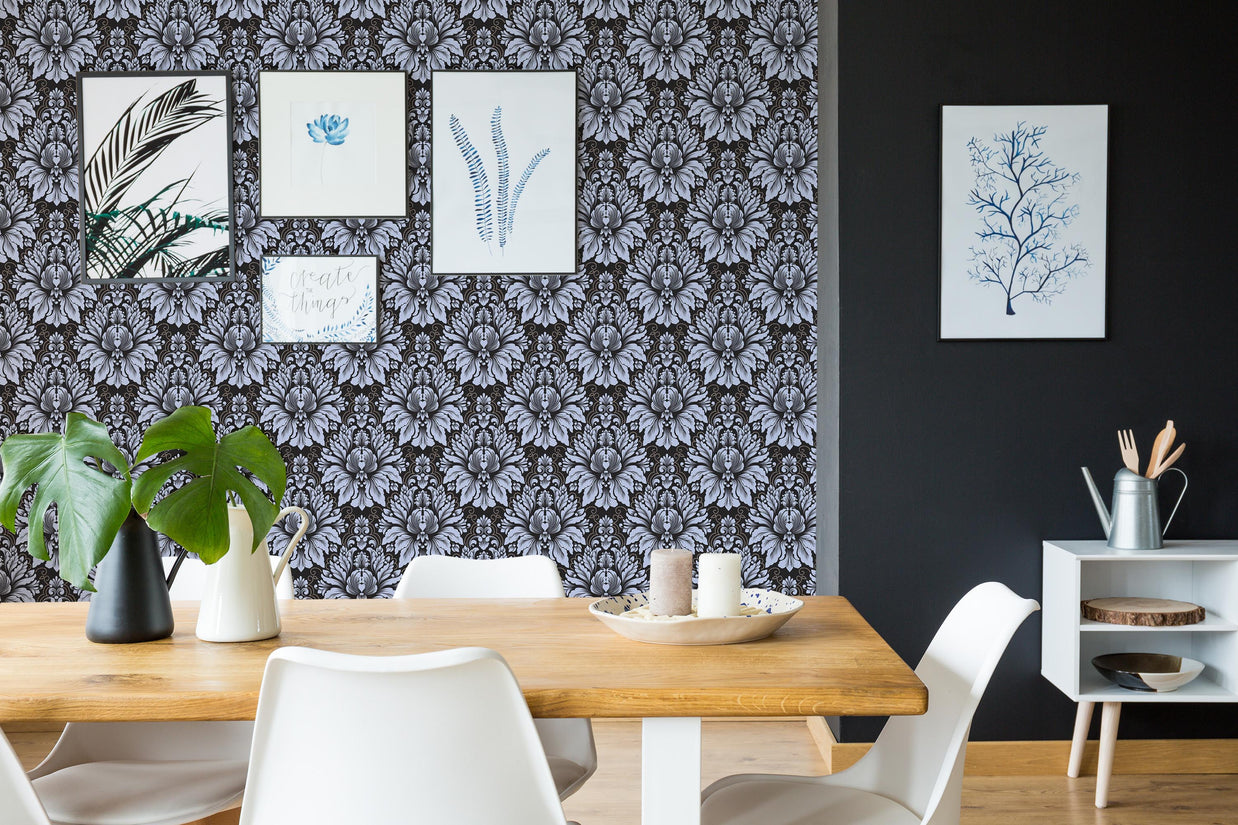 Retro Damask Wallpaper