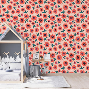 Playful Floral Wallpaper