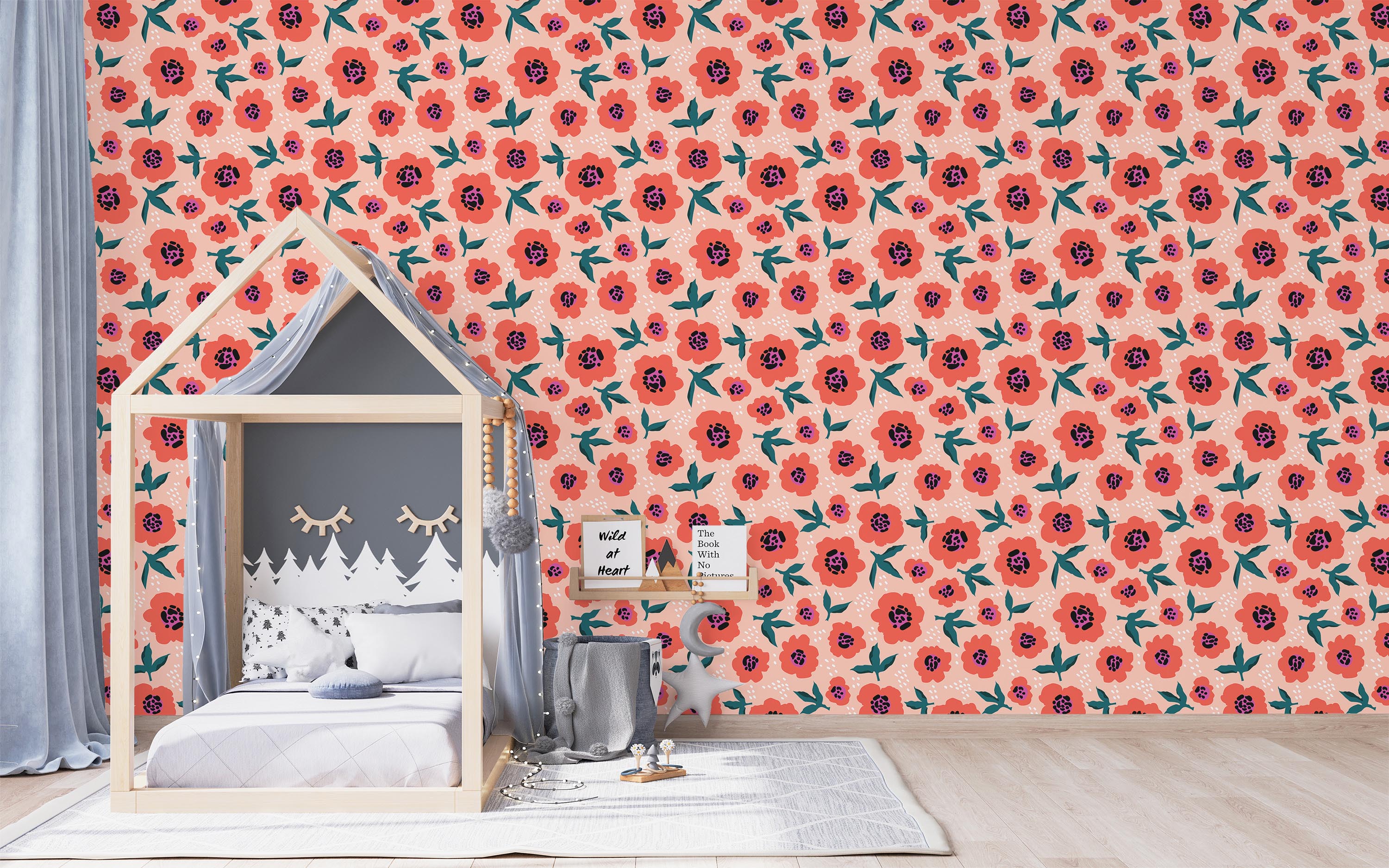 Playful Floral Wallpaper