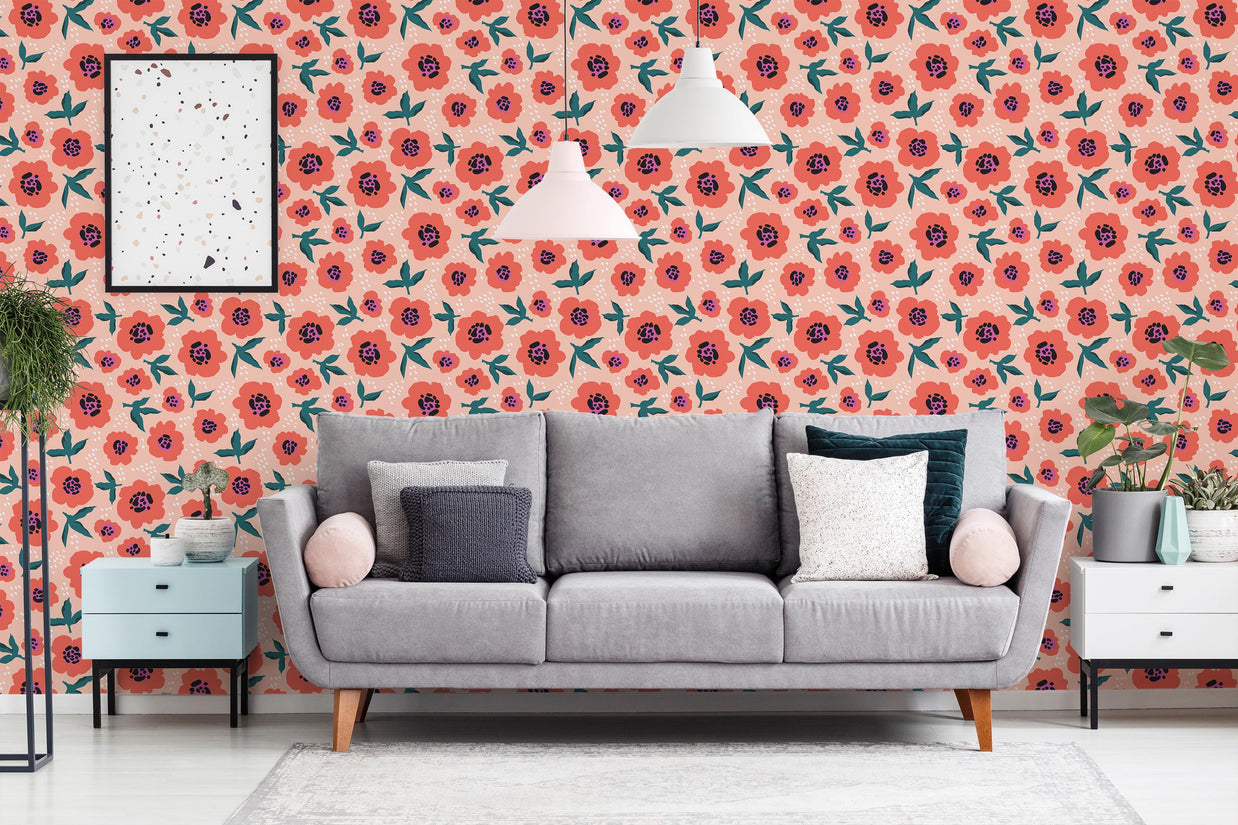 Playful Floral Wallpaper