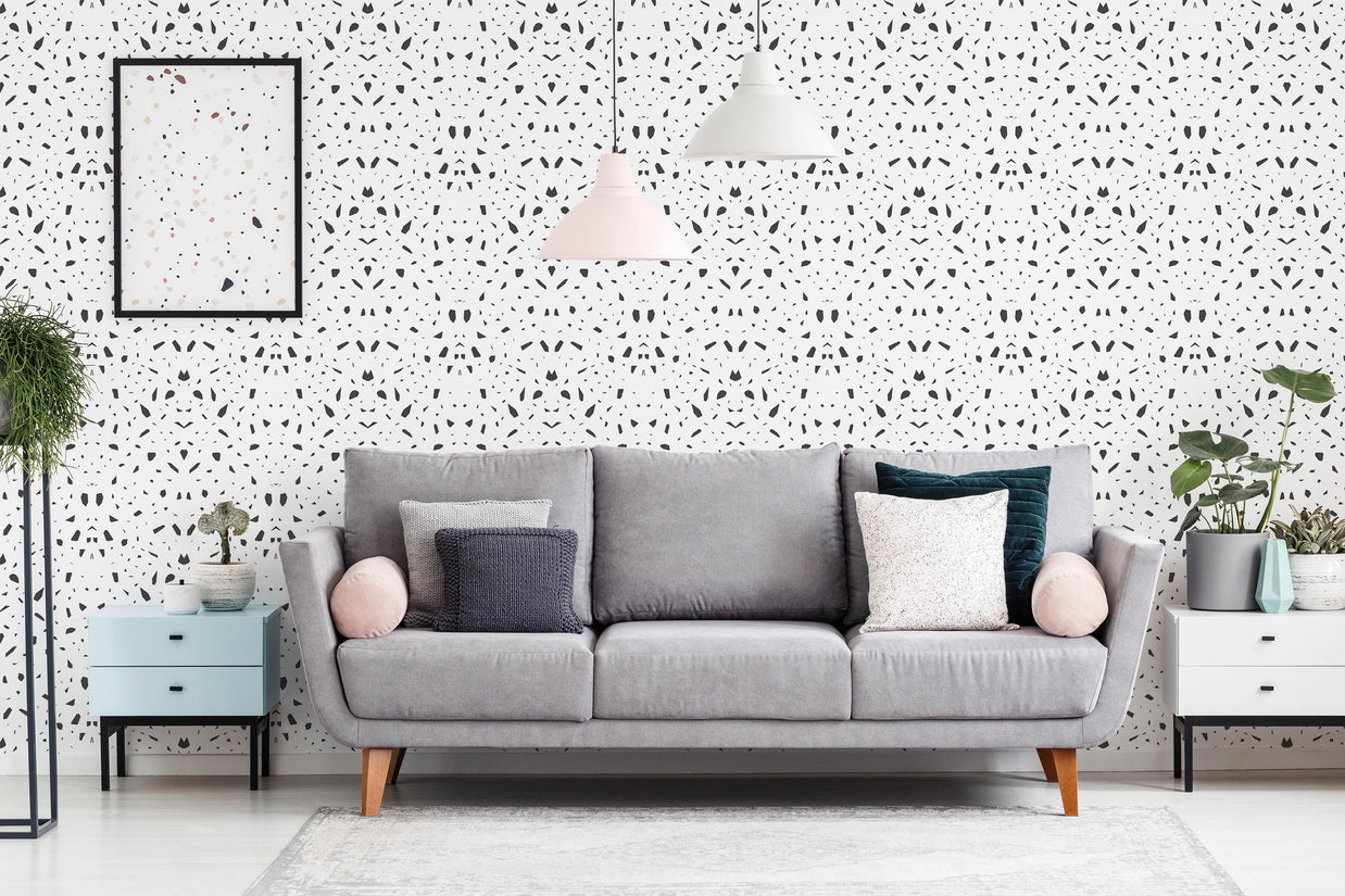 Monochromatic Terrazzo Wallpaper