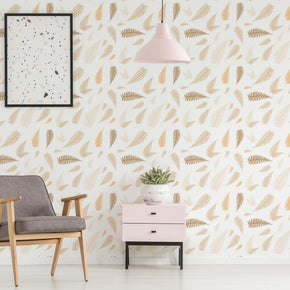 Ferns In Beige Wallpaper