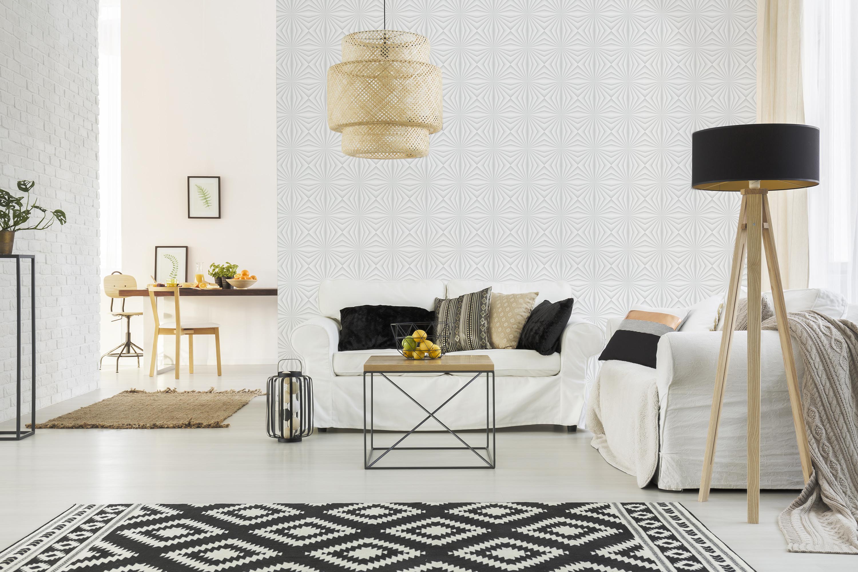 Monochrome Geometric Pattern Wallpaper