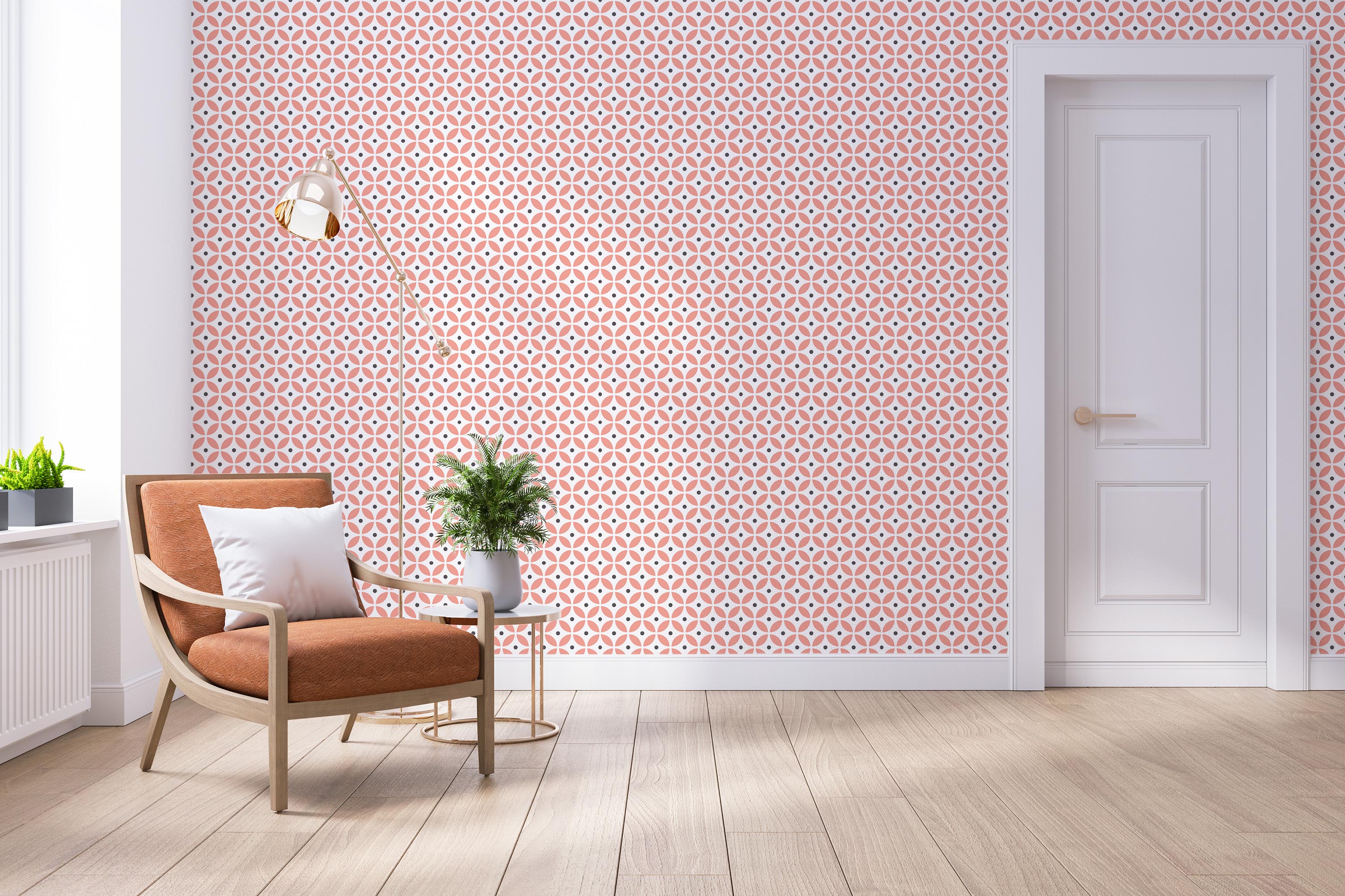 Retro Circular Motif Wallpaper