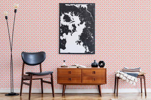 Retro Circular Motif Wallpaper