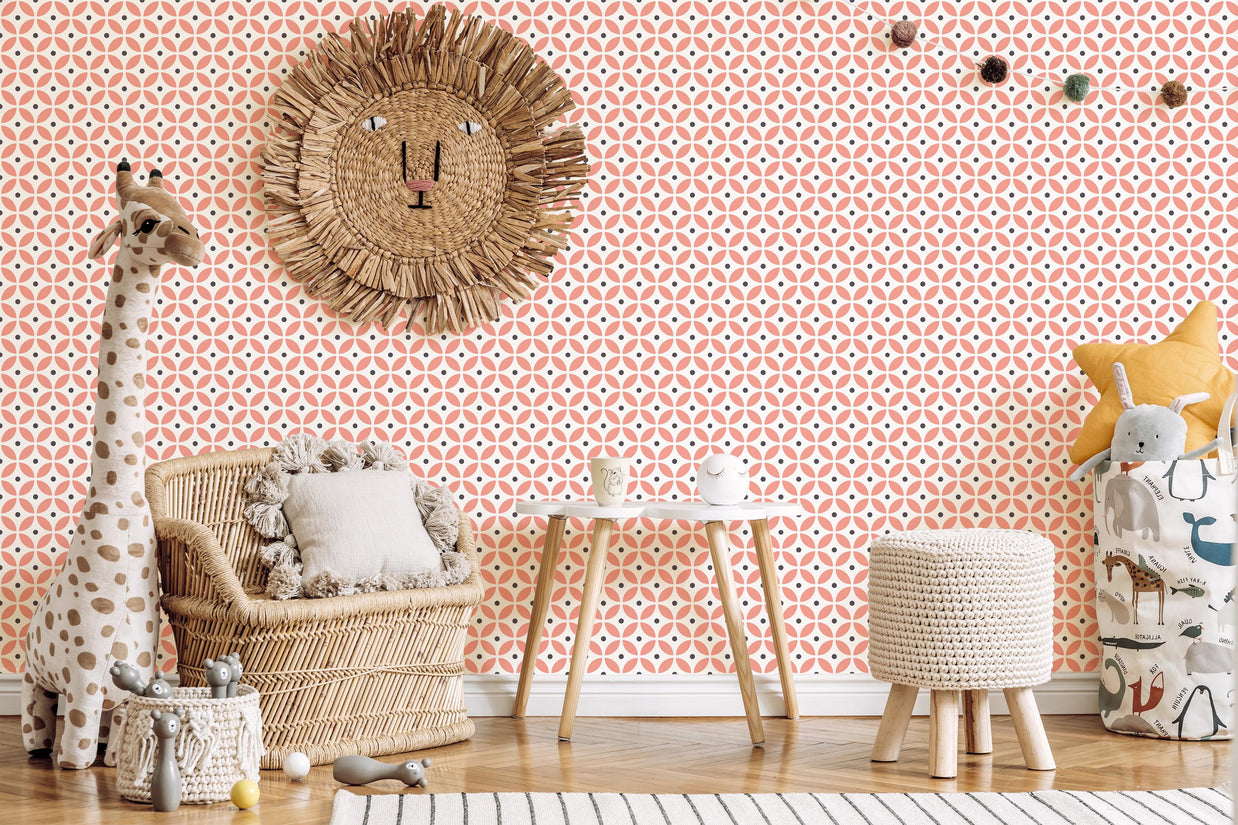 Retro Circular Motif Wallpaper