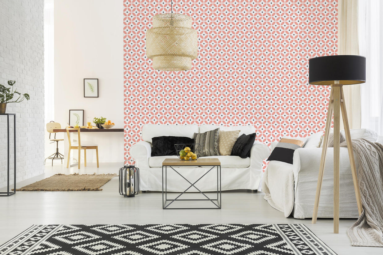 Retro Circular Motif Wallpaper