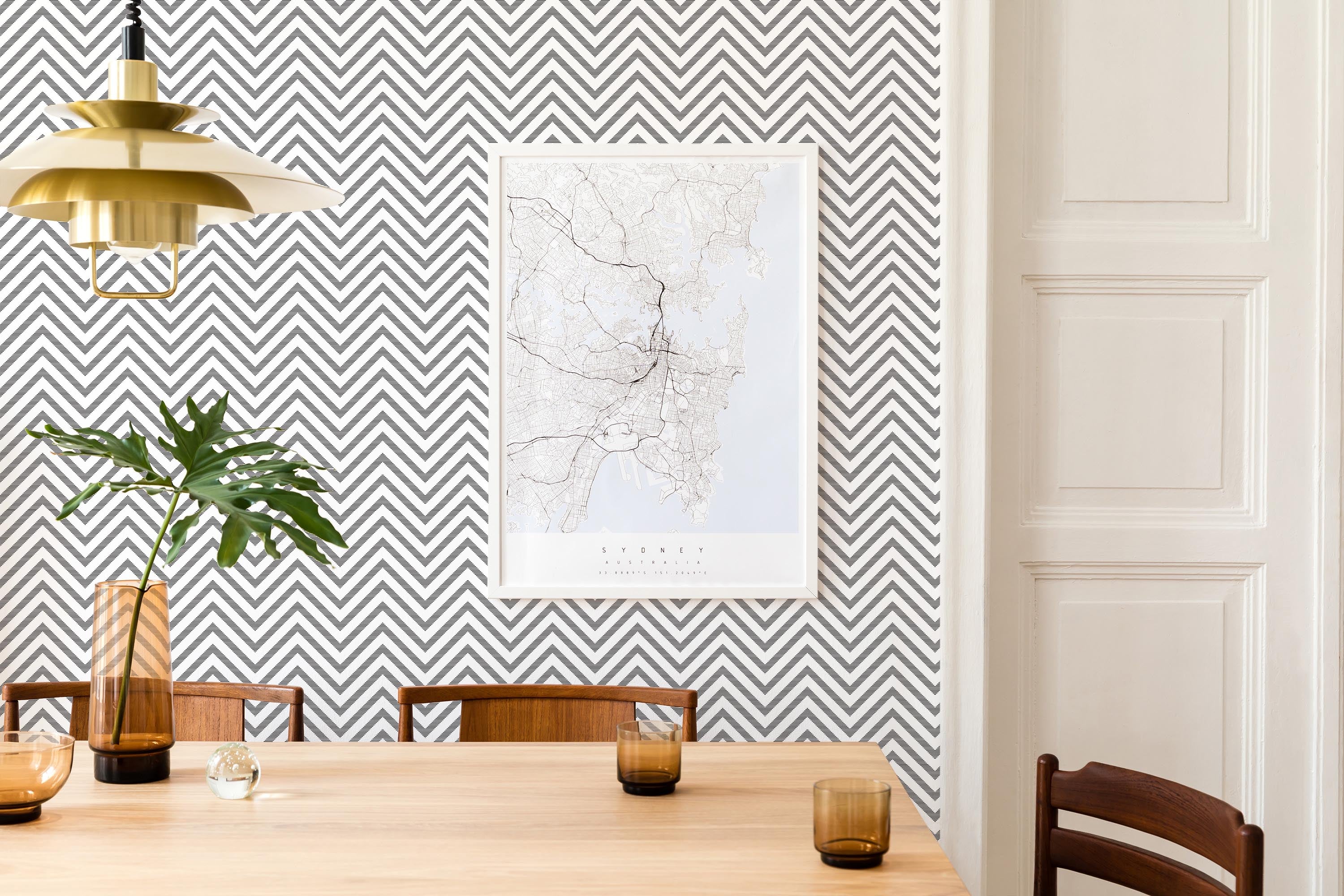 Modern Chevron Stripes Wallpaper