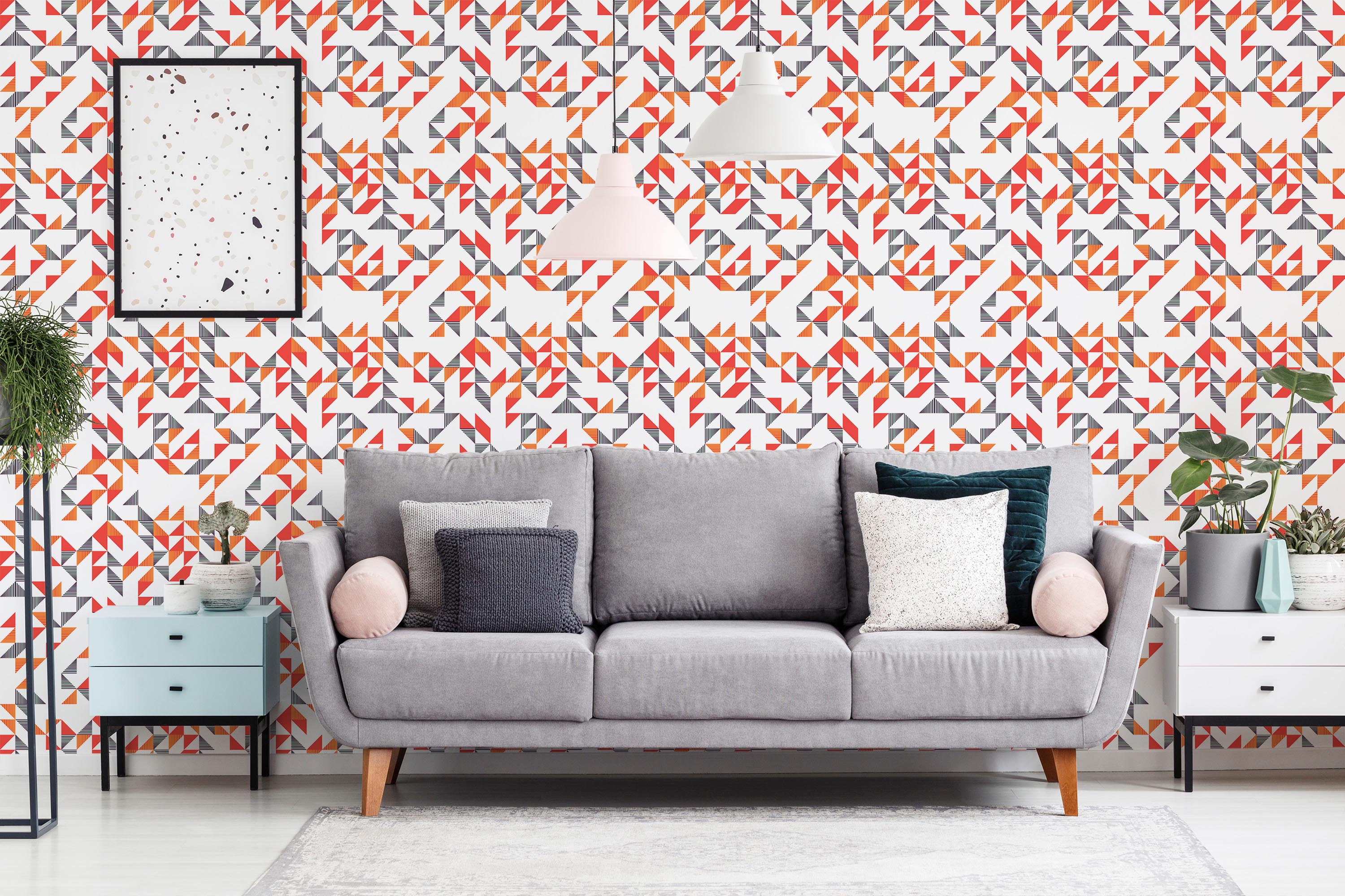 Triangular Impact Geometric Wallpaper