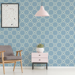 Circular Blue Geometric Wallpaper