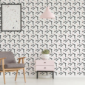 Pink And Black Shapes Wallpaper