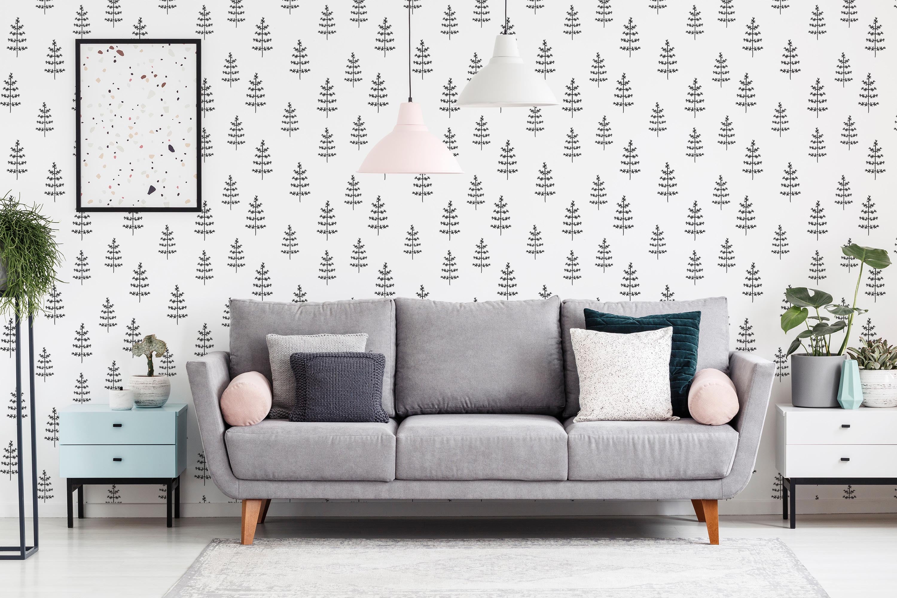 Modernist Fir Tree Wallpaper