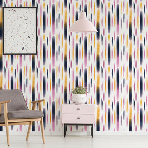 Playful Retro Brushstrokes Wallpaper