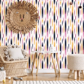 Playful Retro Brushstrokes Wallpaper