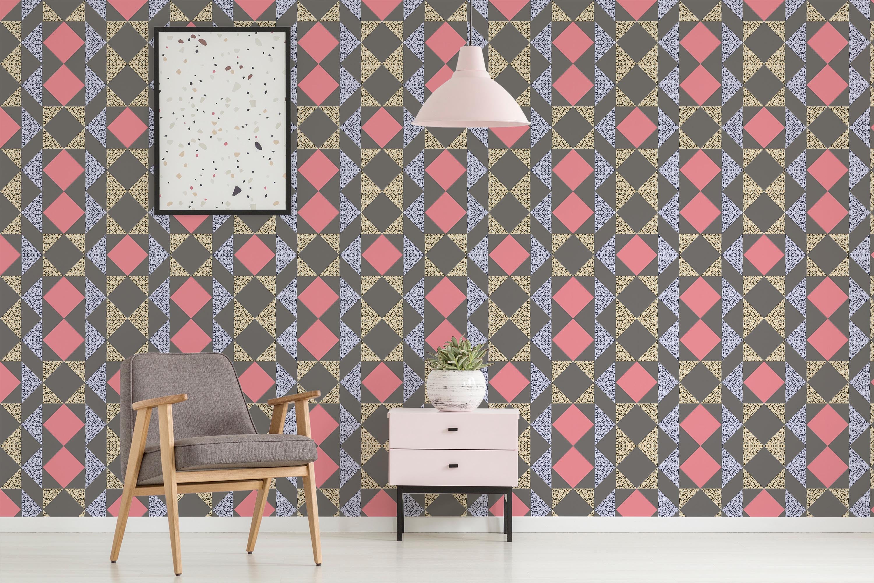 Playful And Dark Geometric Wallpaper