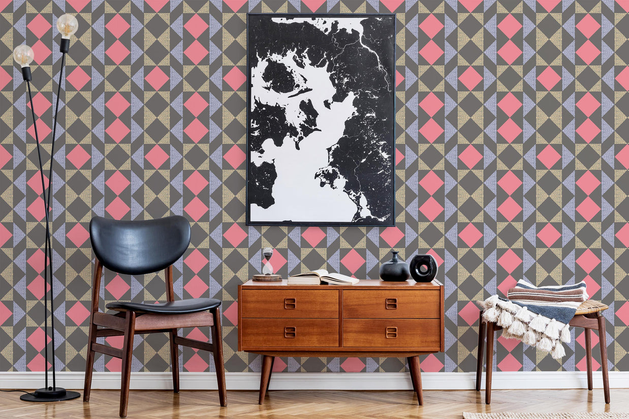 Playful And Dark Geometric Wallpaper