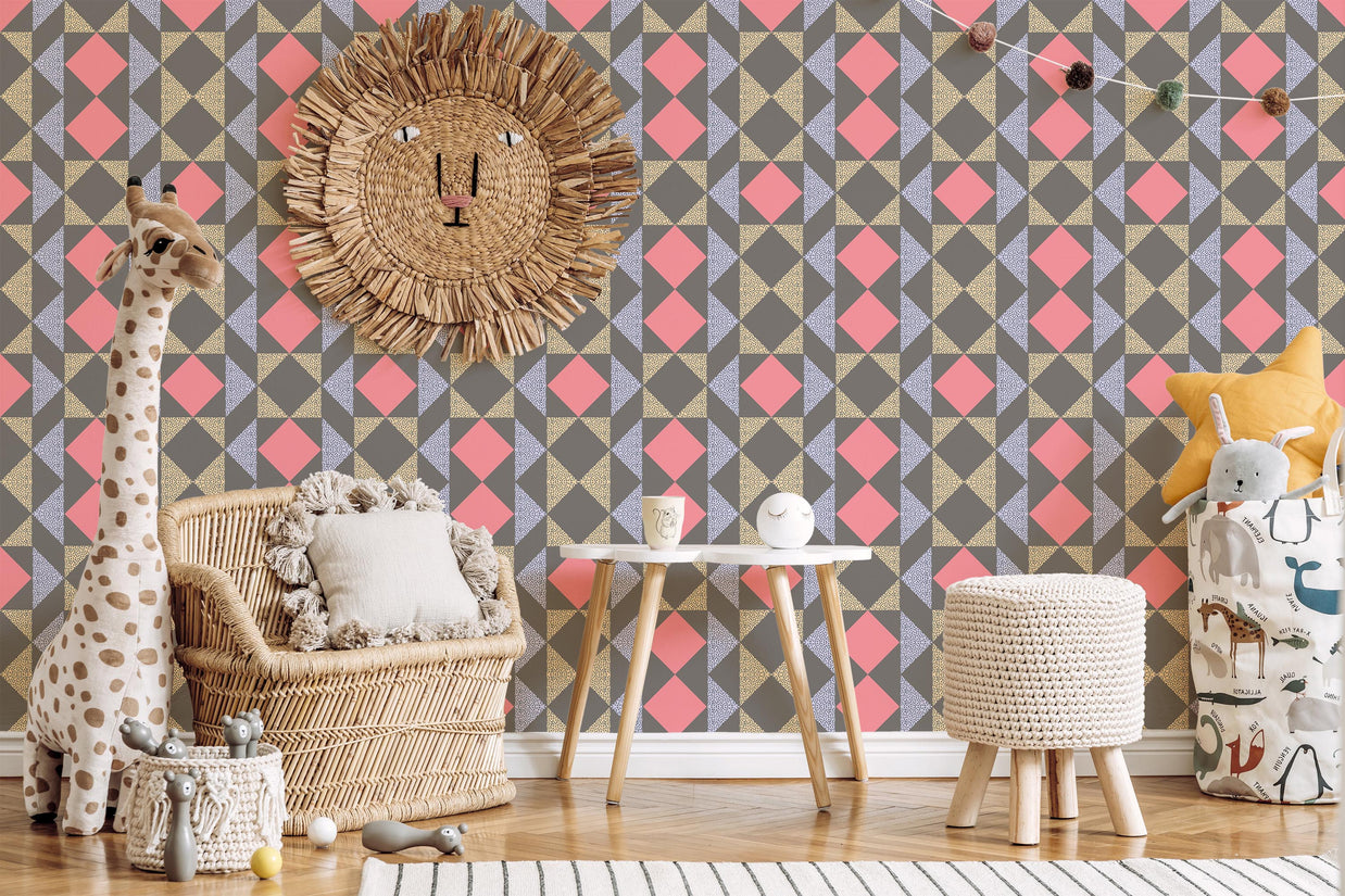 Playful And Dark Geometric Wallpaper