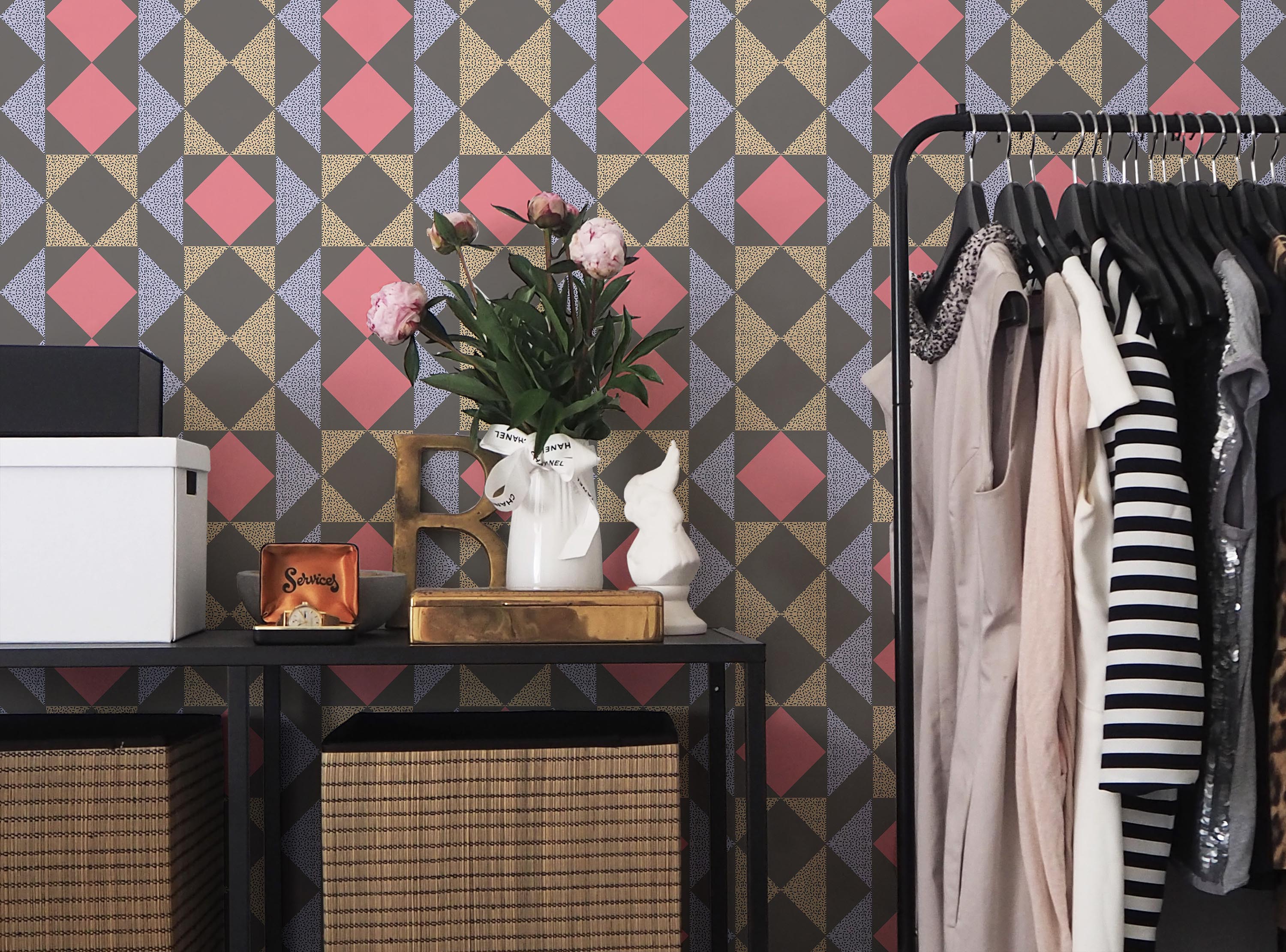 Playful And Dark Geometric Wallpaper