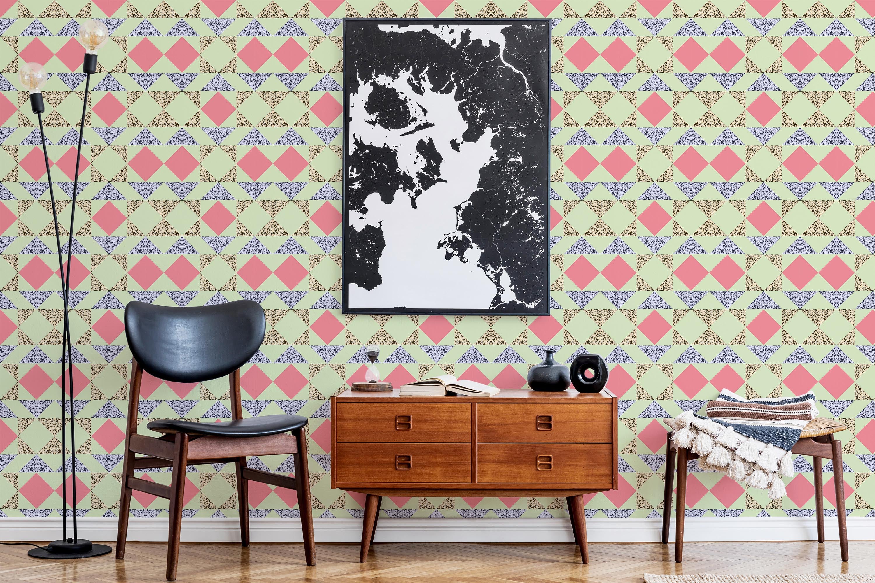 Vibrant Playful Geometric Wallpaper