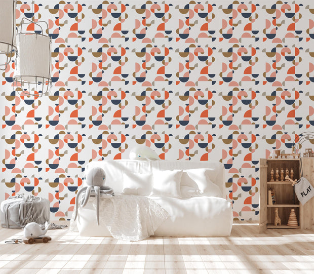 Retro Geometric Shapes Wallpaper