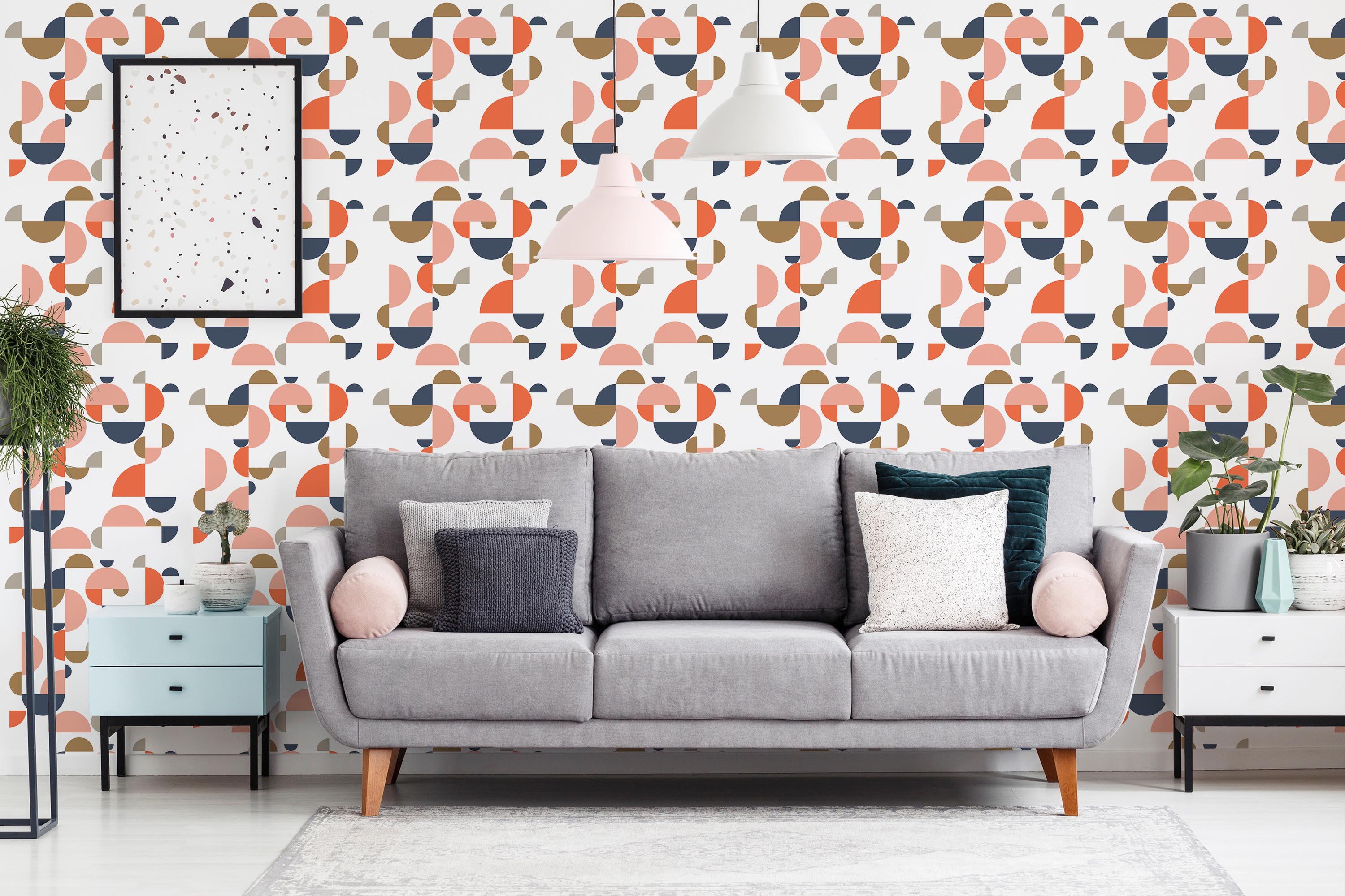 Retro Geometric Shapes Wallpaper