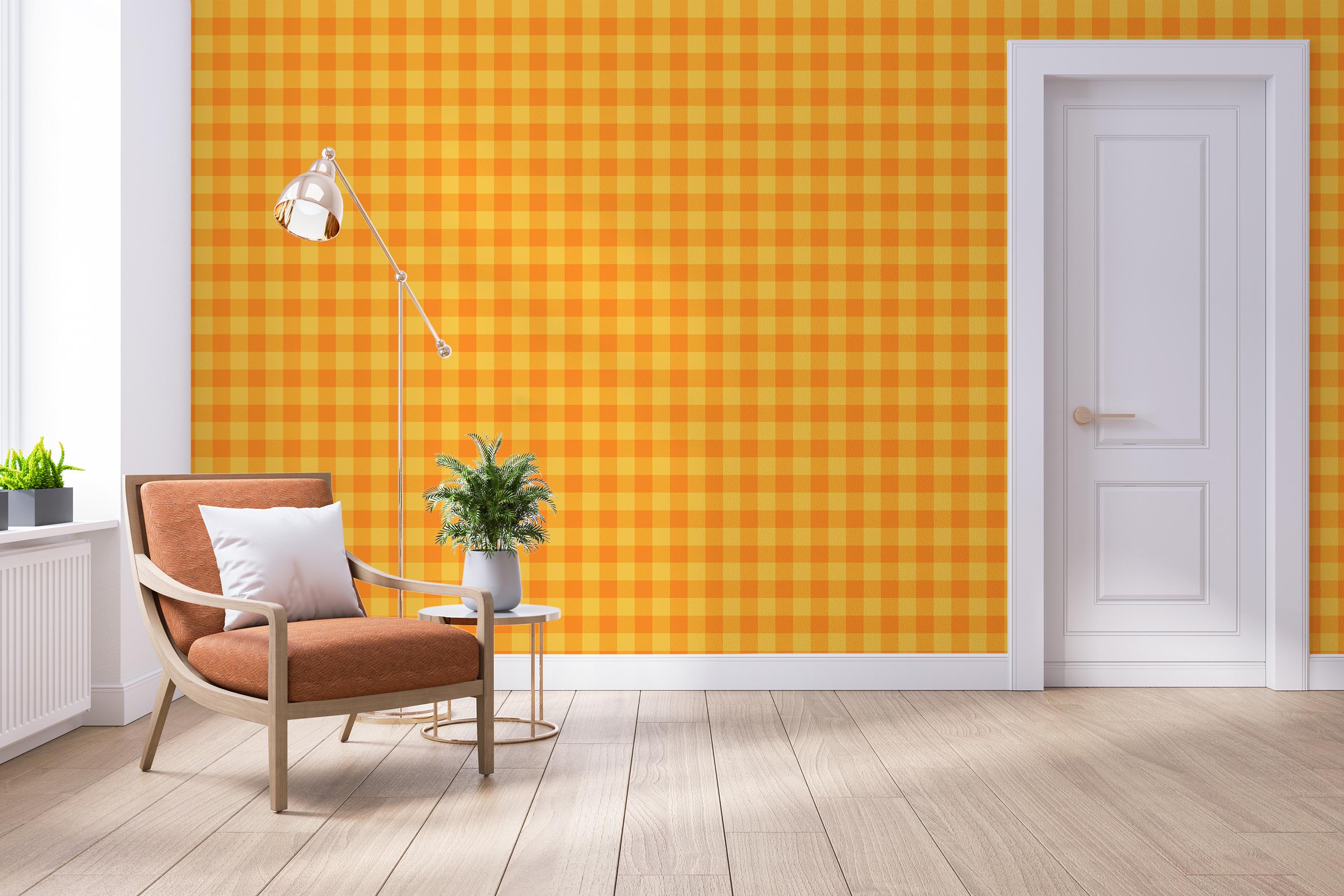 Bright Vichy Check Wallpaper