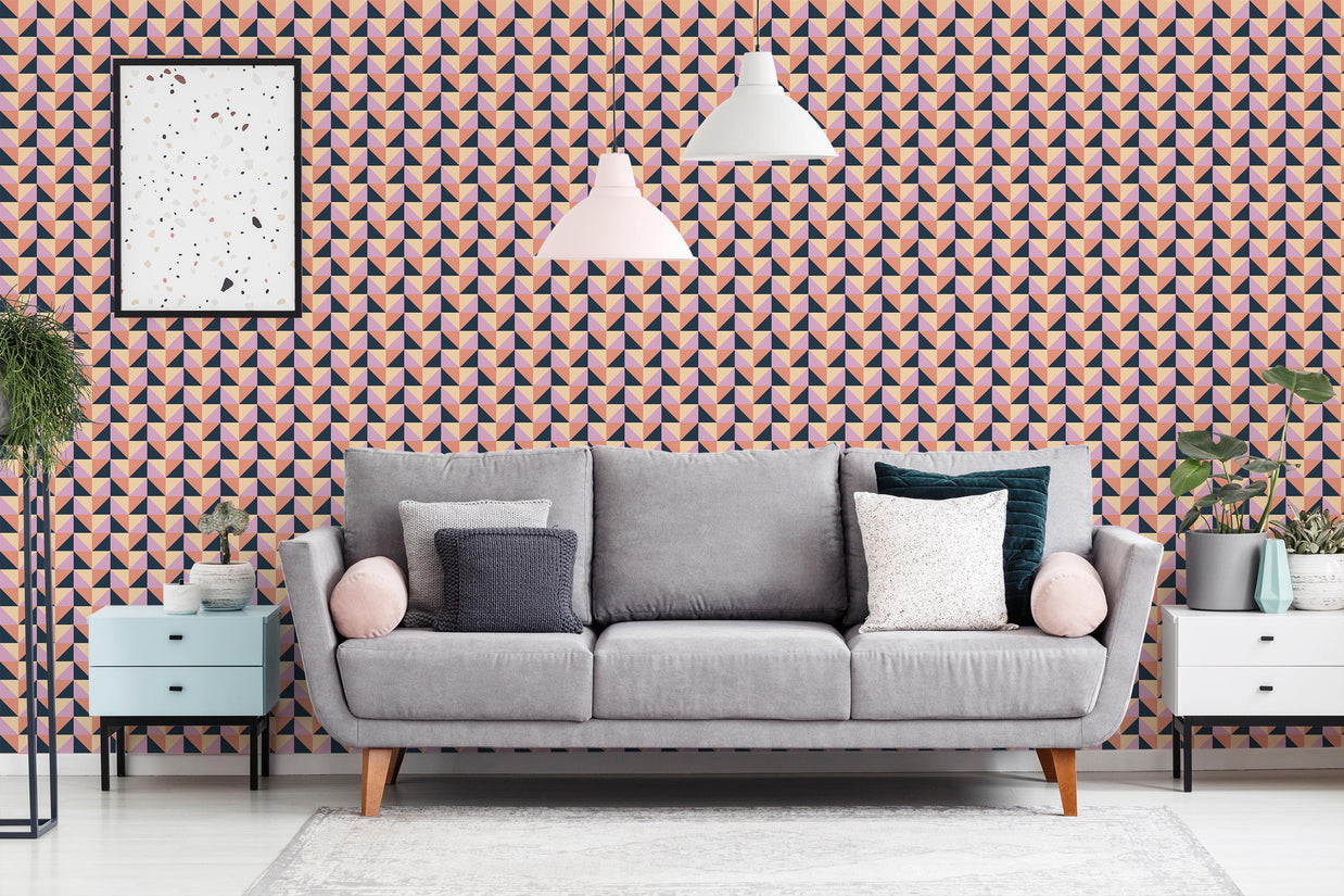 Playful Geometric Triangles Wallpaper