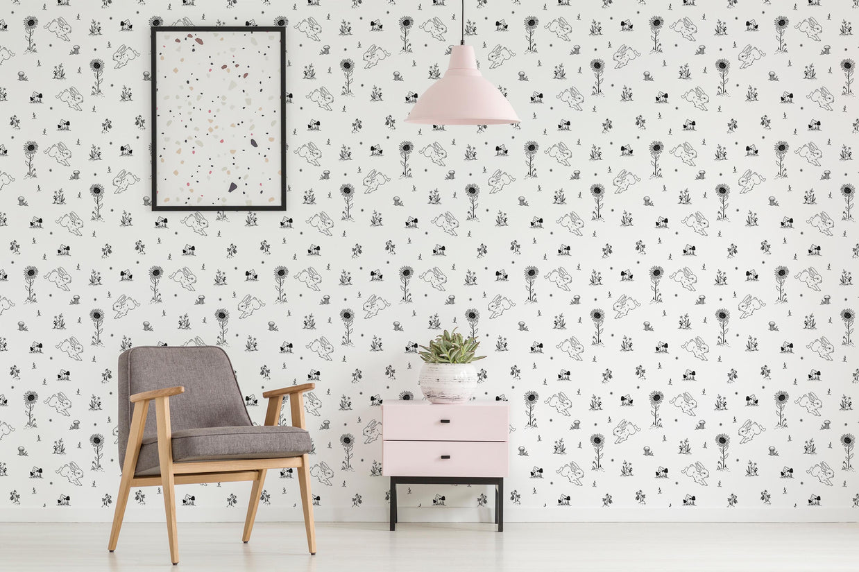 Bunny Hop Nursery Wallpaper