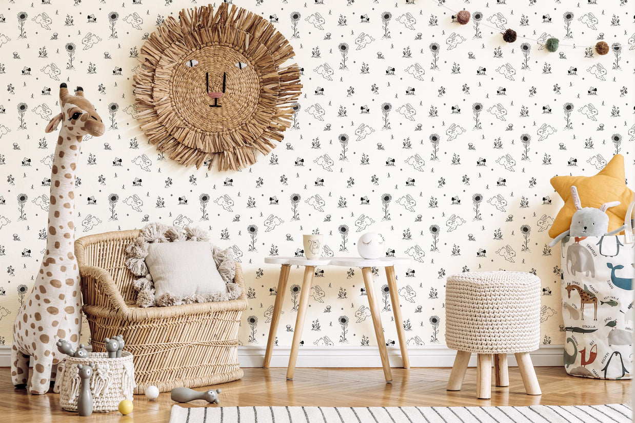 Bunny Hop Nursery Wallpaper