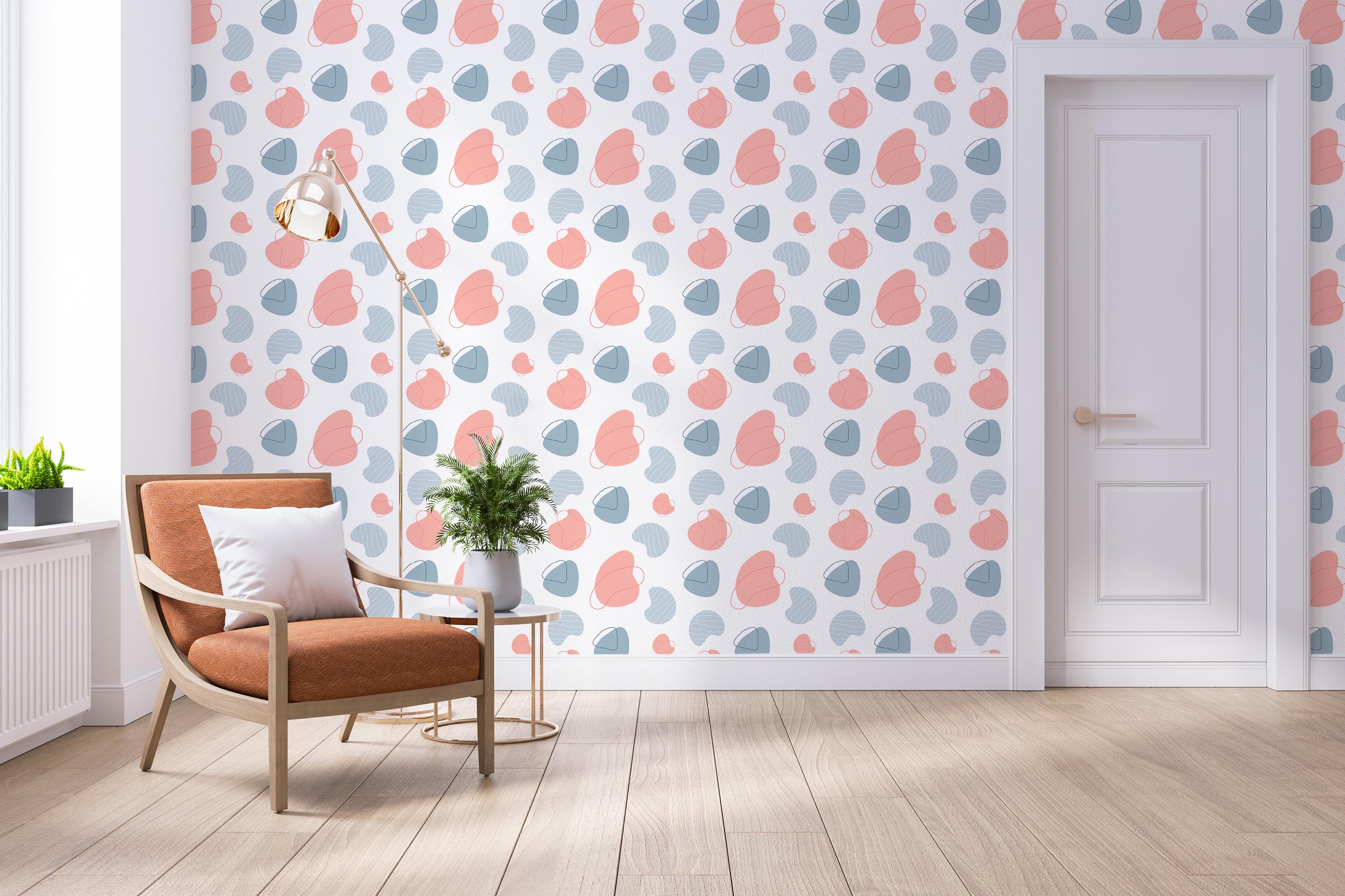 Pink And Blue Shape Wallpaper