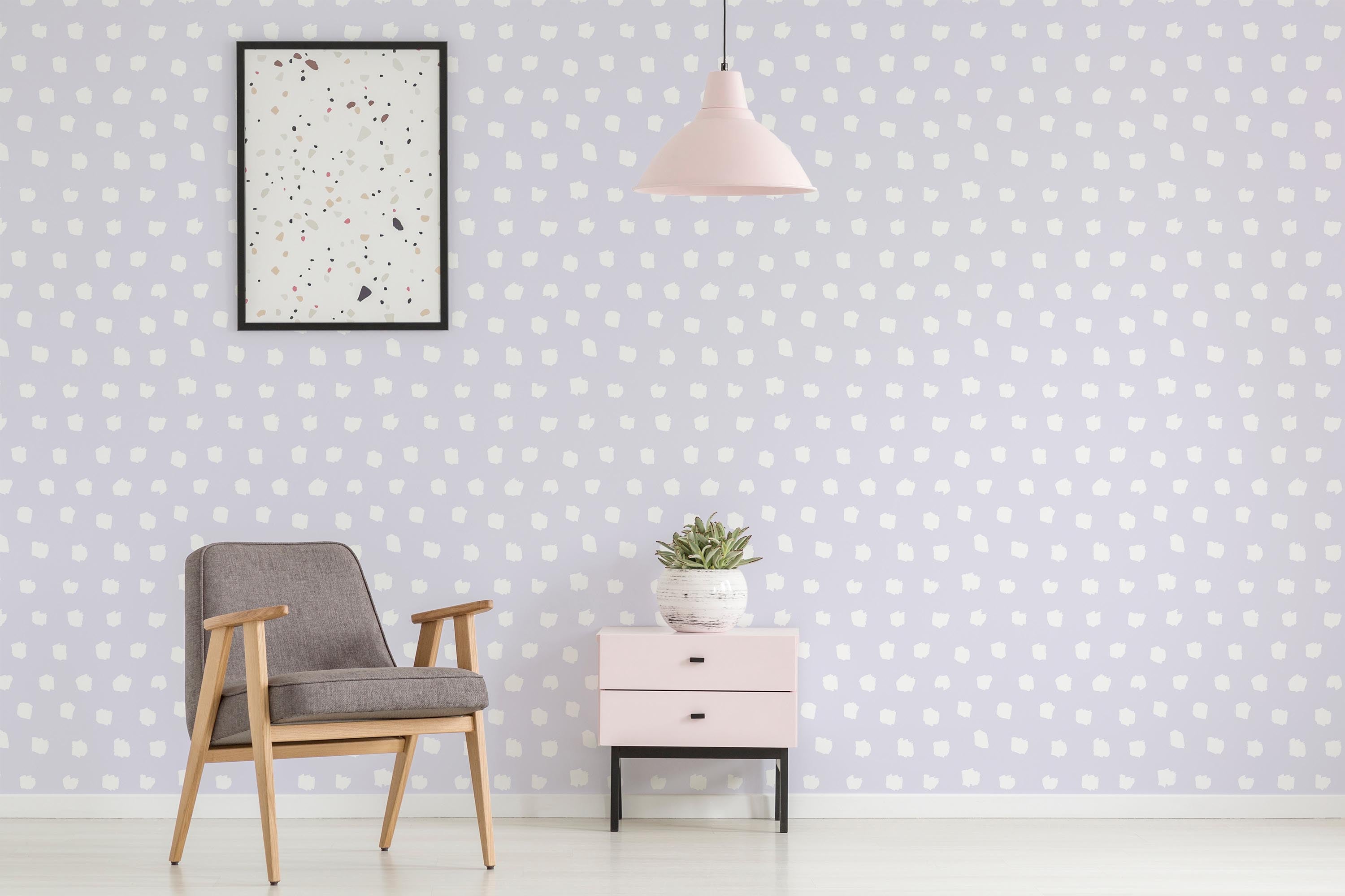 Polka Dot Brushstroke Wallpaper