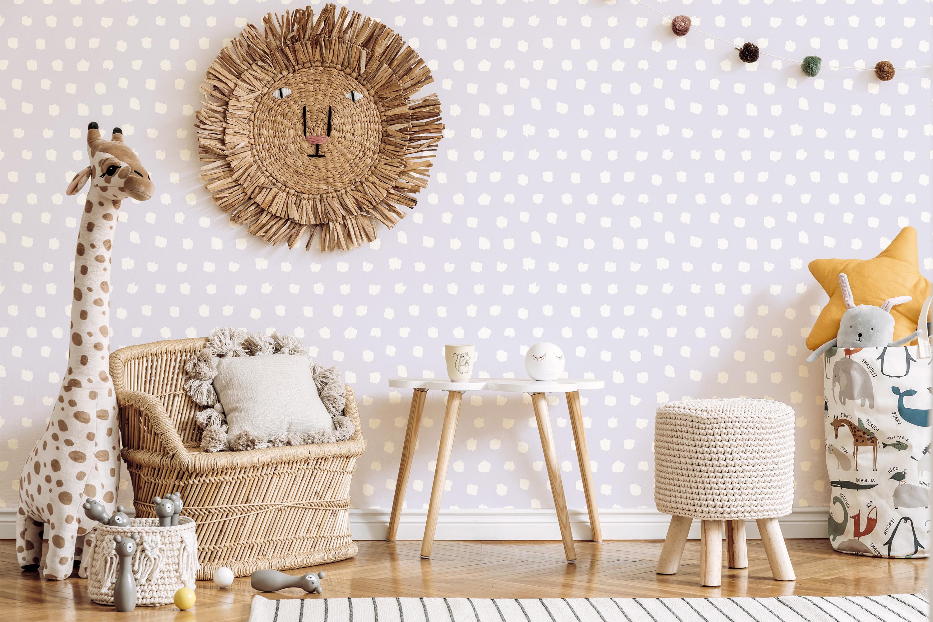 Polka Dot Brushstroke Wallpaper