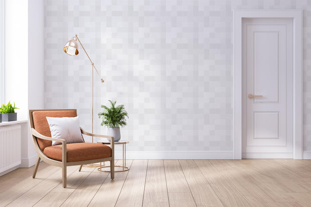 Shimmering White Tile Wallpaper