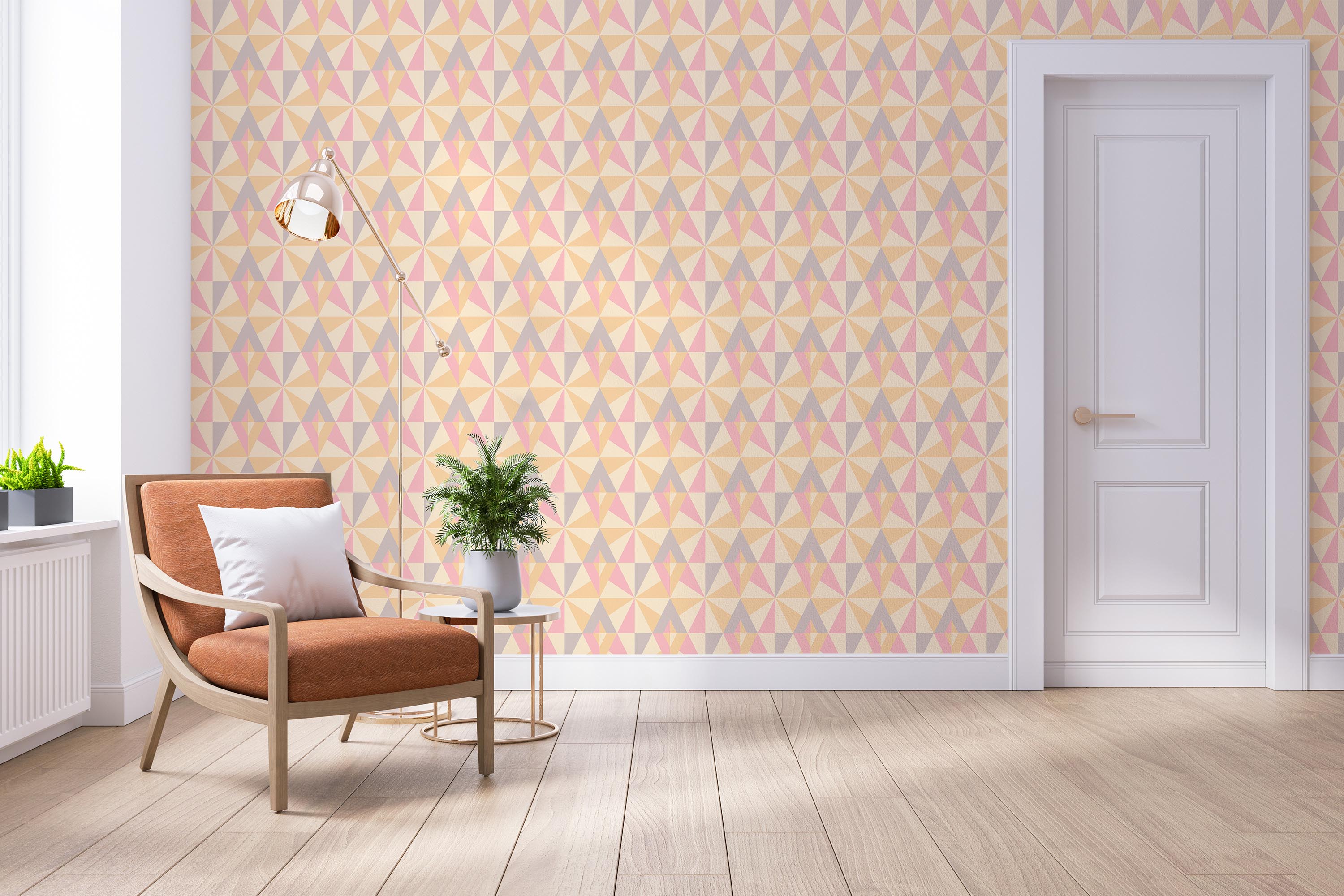 Playful Vintage Geometric Wallpaper