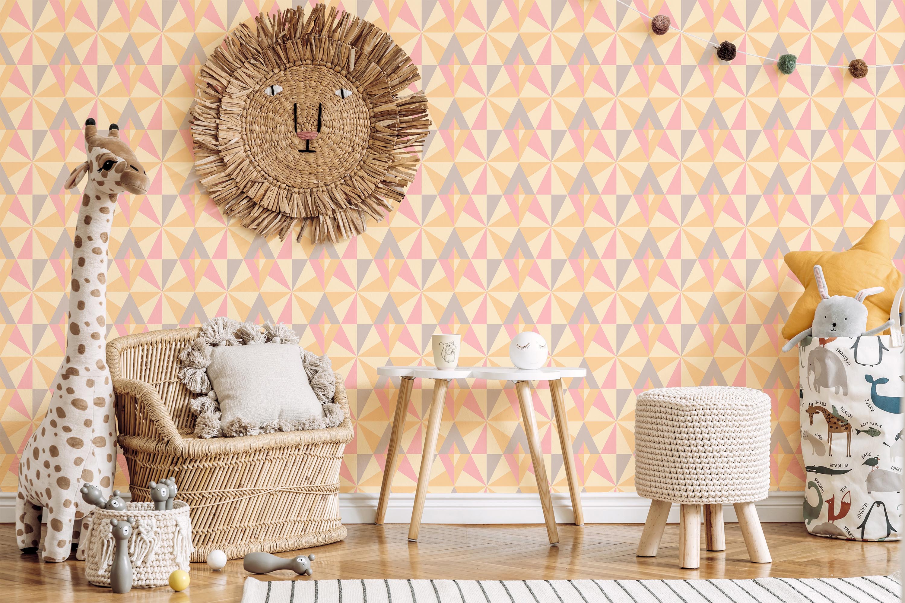 Playful Vintage Geometric Wallpaper