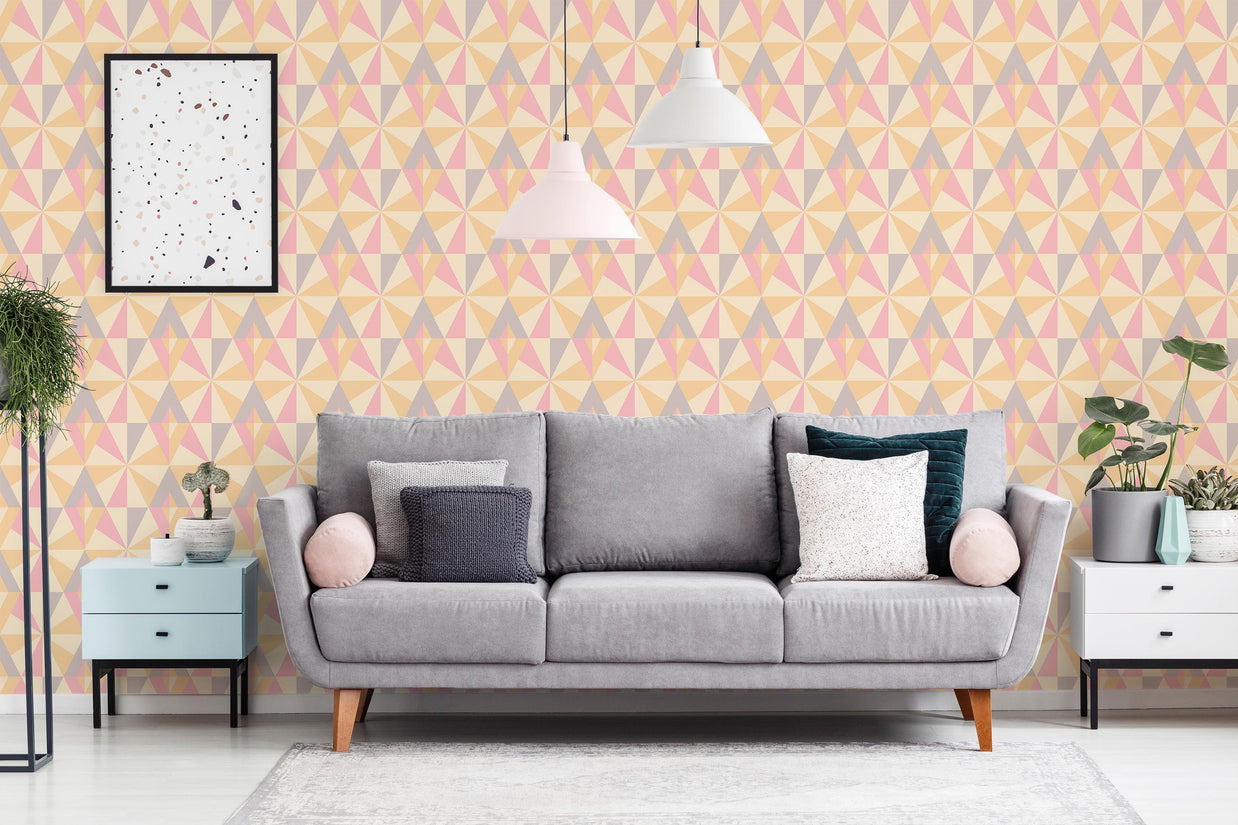 Playful Vintage Geometric Wallpaper