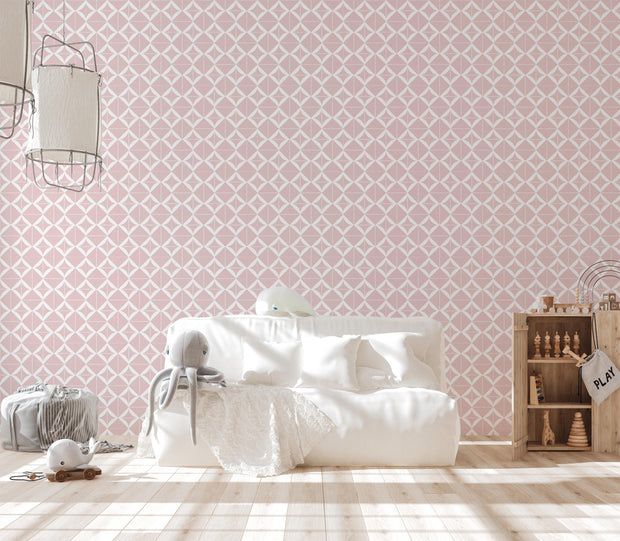 Pink Facets Geometric Wallpaper