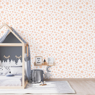 Orange Vintage Blossom Wallpaper