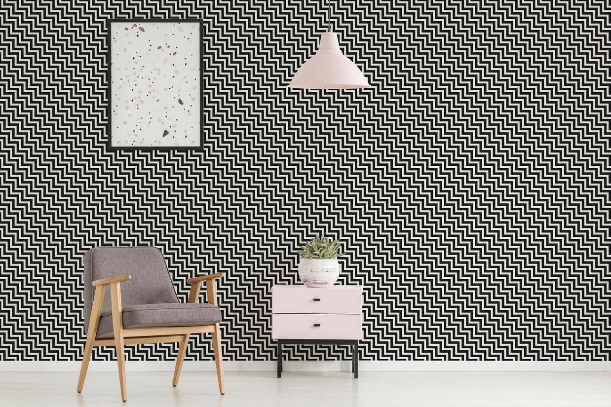 Slanted Herringbone Wallpaper