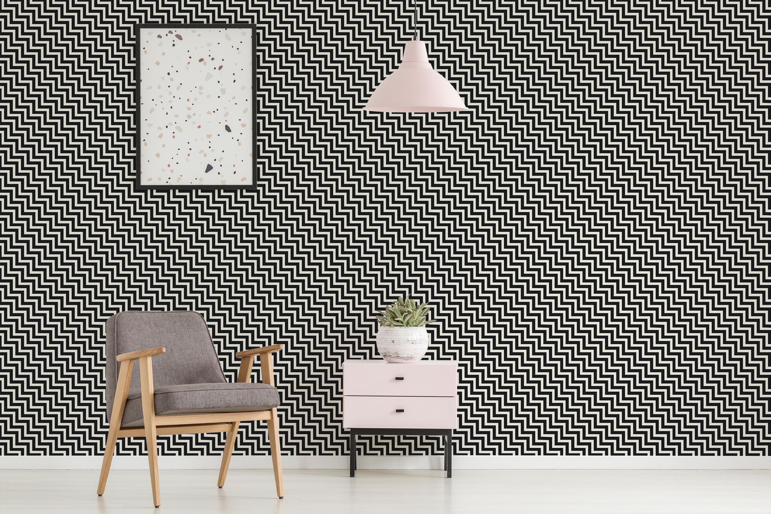 Slanted Herringbone Wallpaper