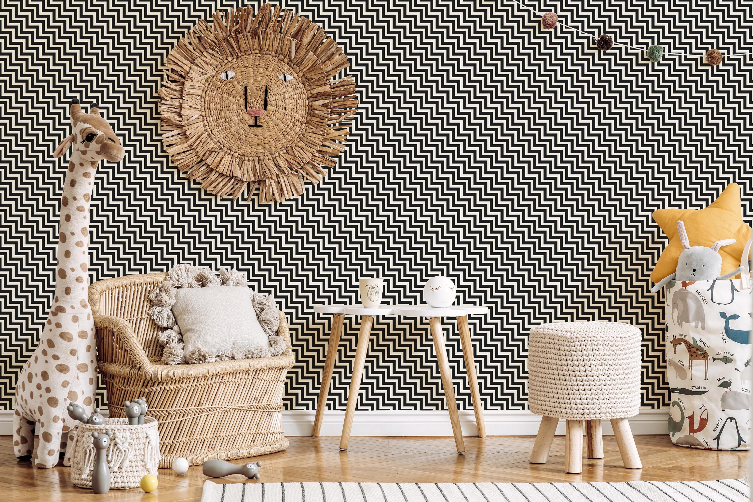 Slanted Herringbone Wallpaper