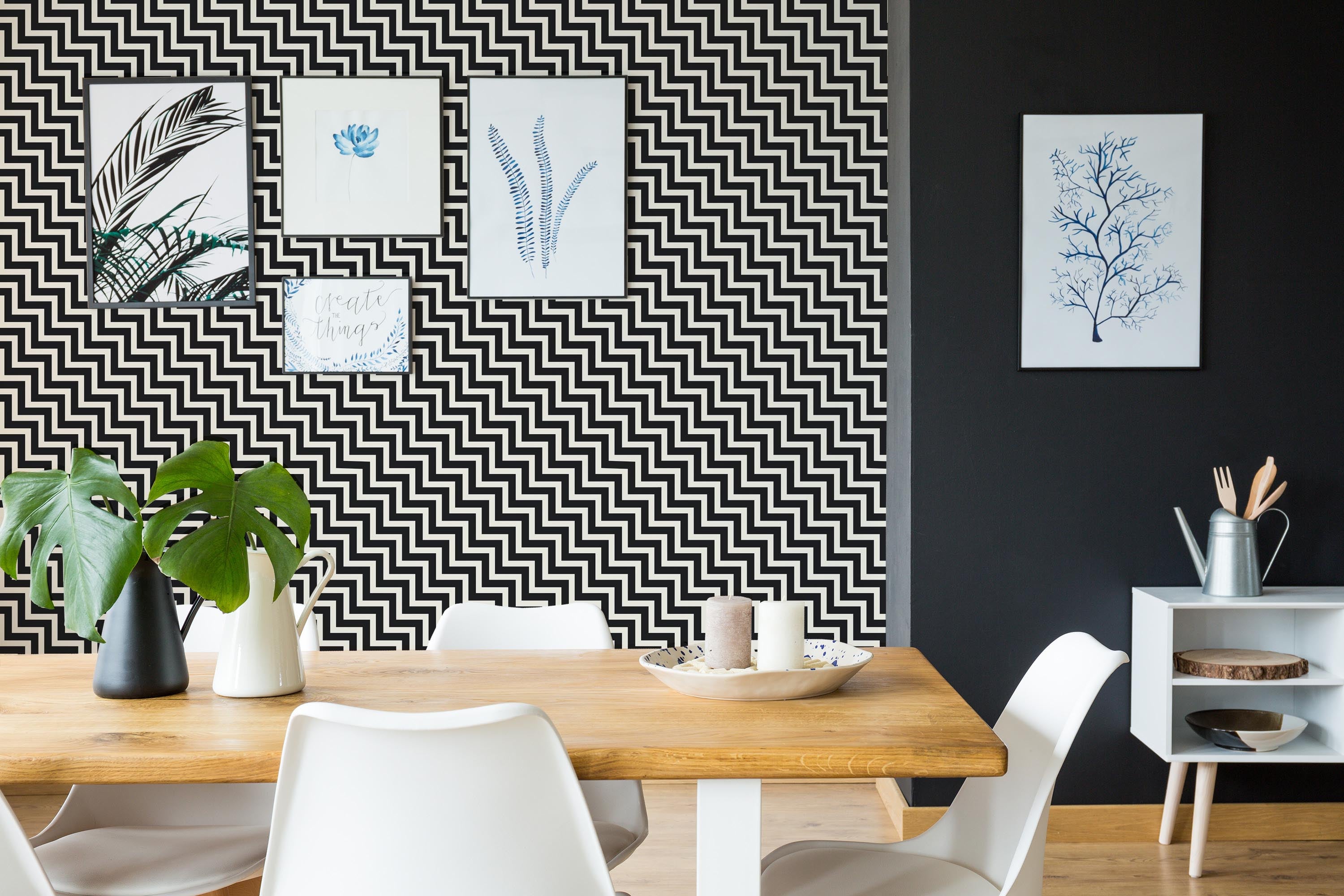 Slanted Herringbone Wallpaper