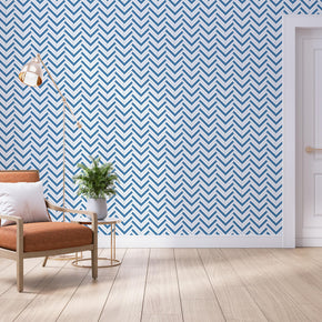 Ocean Waves Herringbone Wallpaper