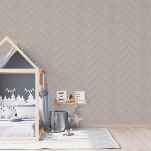 Natural Wood Chevron Wallpaper